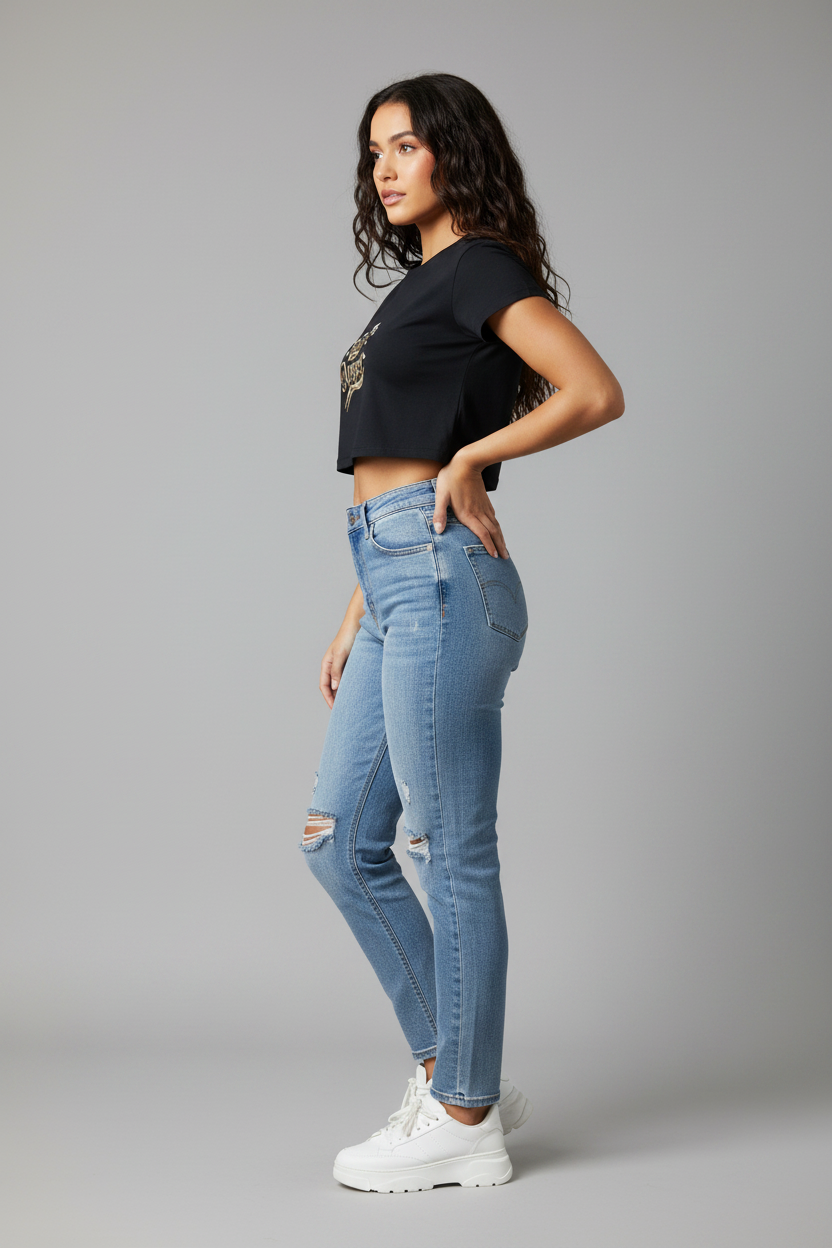 Angel Crown Graphic Baby Tee – Women's Slim Fit Crop Top | KVastrika